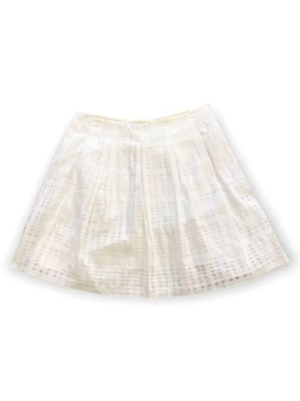 Vince white  checked pleated mini skirt, size 8 - Picture 2 of 10